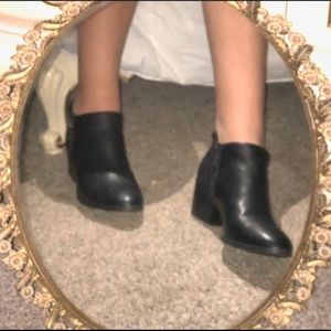 Black Squared Heel Boots